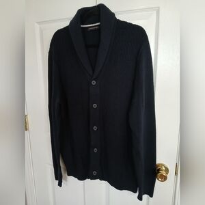 Banana Republic Mens Grandpacore Navy Blue Cotton Knit Preppy University Sweater